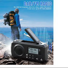 DAB376BT Crank Radio DAB FM BT Emergency Radio with 5000 Mah Battery Solar with