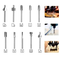 10pcs 3mm 1/8" Shank HSS Router Bits Woodworking Tool Fits Dremel Rotary Tool