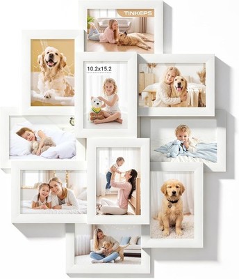 Weiße Collage Bilderrahmen 10 Stück für 4x6 Fotos Multi Fotorahmen Wand