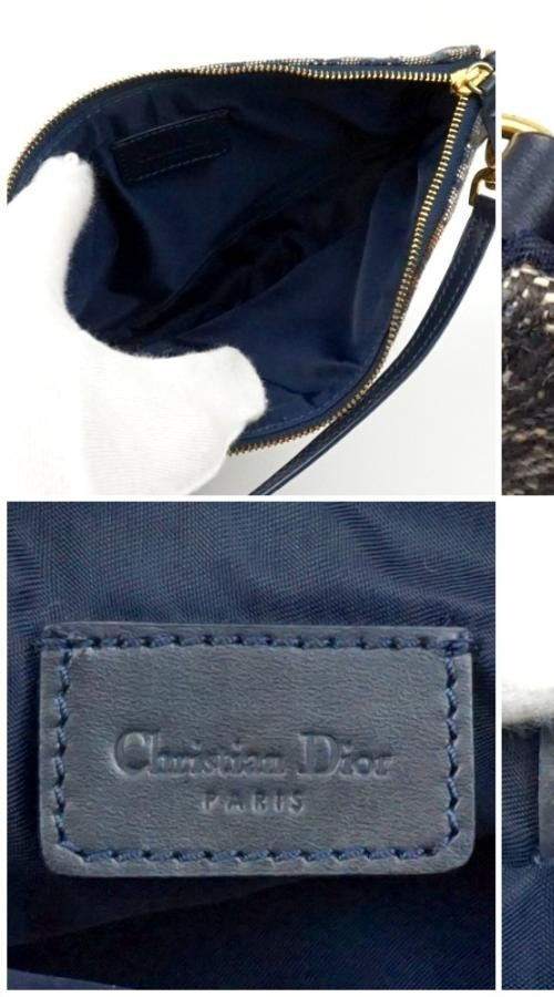 Christian Dior Saddle Bag Trotter Saddle Pouch Navy Shoulder Bag