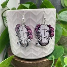 2.25  Silver-tone Acrylic Retro Drop Dangle Earring Set New Free Ship C1373