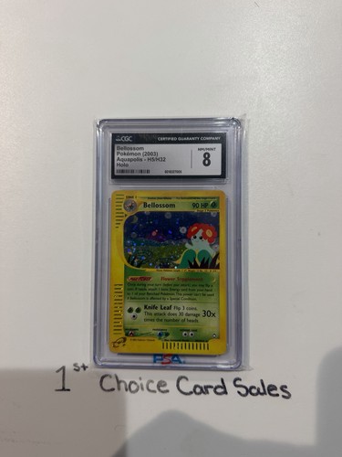 CGC 8 GEM MINT Bellossom H5/H32 Aquapolis Holo Pokemon Card