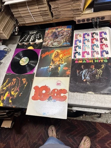 Lot 8 Rock LPs Vintage ted Nugent, Elton John, 10CC, Jimi Hendrix, Cheap Trick