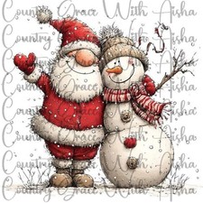 Sublimation Print Santa and Snowman Ready Press Paper Ink Heat Transfer