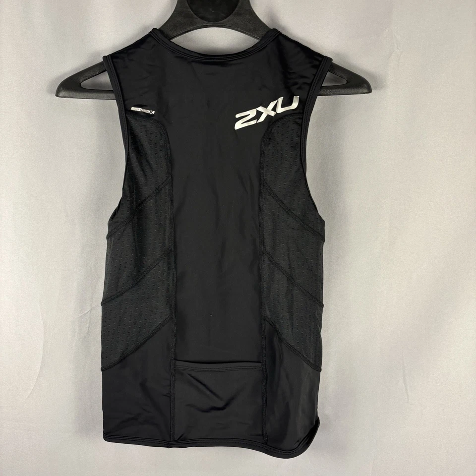 Camiseta sin mangas 2XU para hombre triatlón núcleo compresión carreras negra mediana Foto 4 de 4