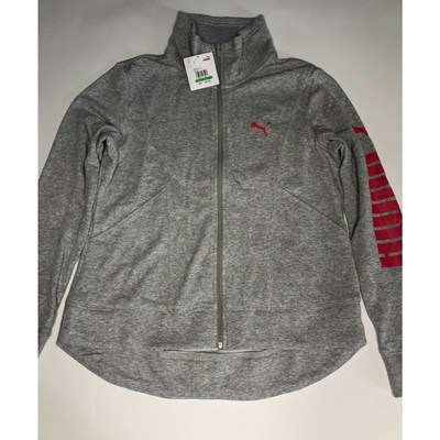 Puma Women's French Terry Jacket Grey/Pink 594434 05 Size L 