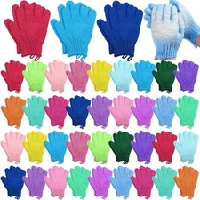 72 Pieces Exfoliating Glove Double Sided Shower Gloves W/ Hanging Loop