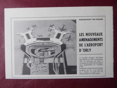 2/1970 PUB AEROPORT DE PARIS ADP AIRPORT AEROGARE ORLY OUEST ORIGINAL ANZEIGE
