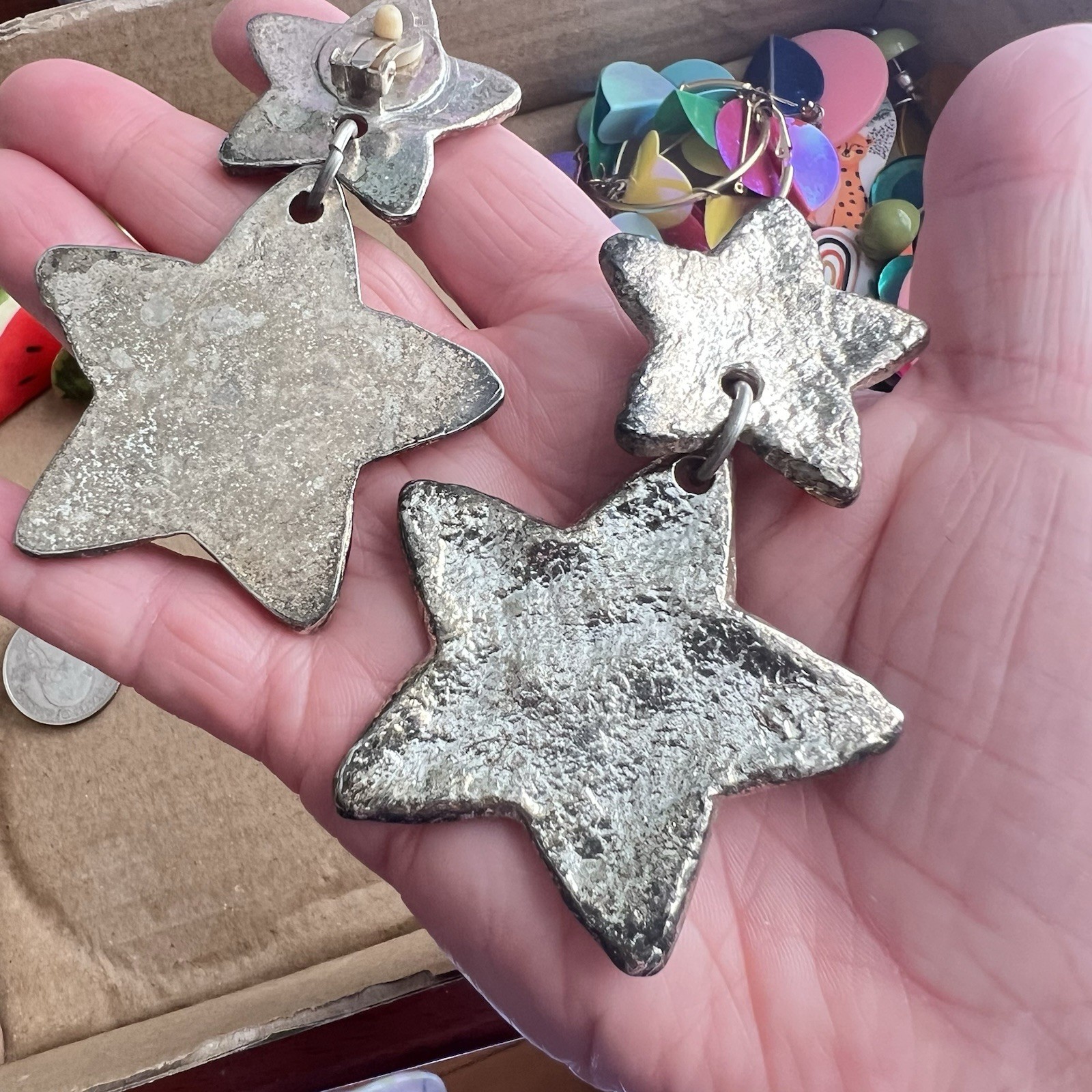 Kitschy Earring Lot Large Statement Colorful Jewe… - image 7