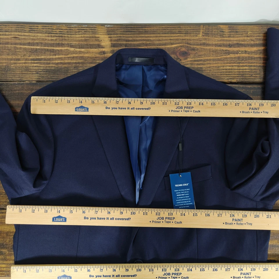 Kenneth Cole Reaction Hombres Abrigo Deportivo Blazer Dos Botones Azul Marino TECHNI-COLE 42S NUEVO Foto 2 de 4