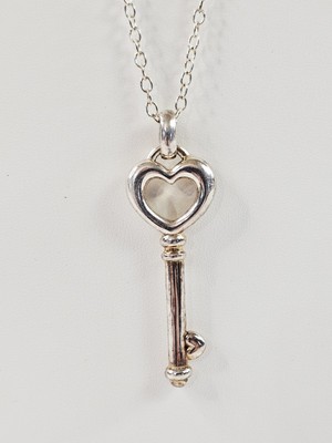 JCM Jacmel Mauritius 925 Sterlingsilber 2-1/4'' Schlüssel Anhänger 24'' Kette Halskette