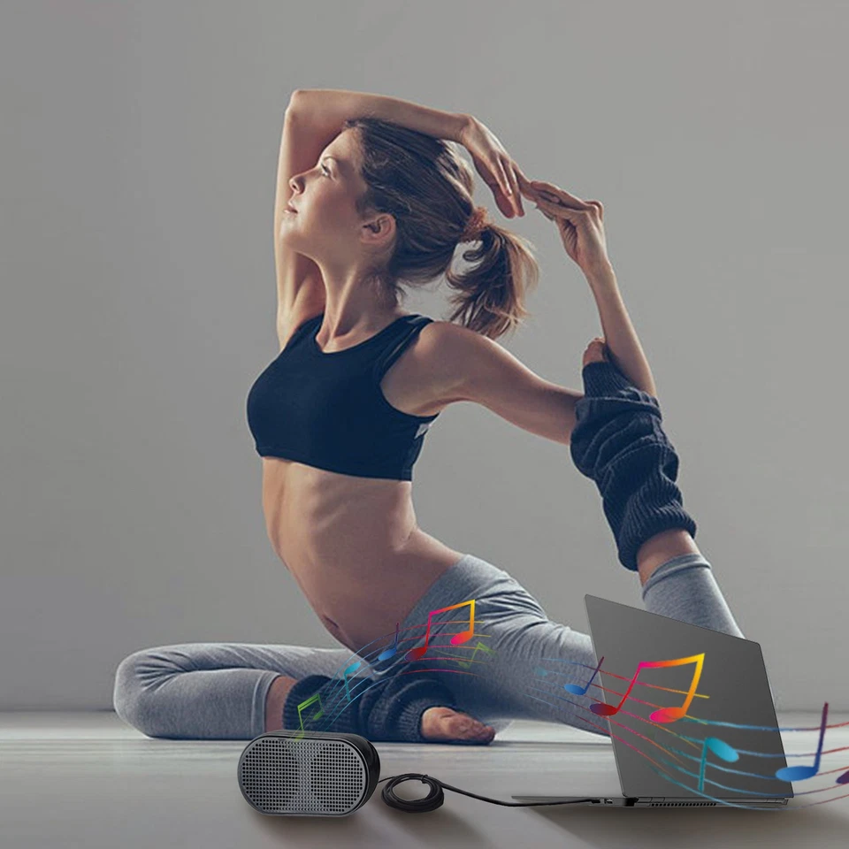 Altavoz portátil mini externo USB estéreo para computadora 2 canales altavoz portátil Foto 4 de 4