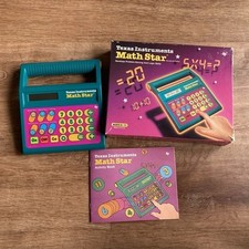 Vintage 1986 Texas Instruments Math Star Calculator Game Complete In Box-parts