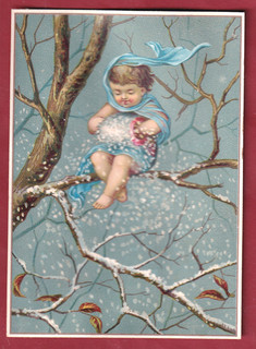 Rarissime Série 4 Chromo Amusements De Magnifiques Bébés Filles En Foret D'Hiver