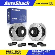 Front Rear Drilled Slotted Brake Rotors Premium Ceramic Pads for Dodge Charger