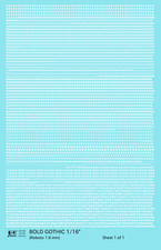 K4 HO Scale Water Slide Decals White 1/16 Inch Bold Gothic Letter Alphabet