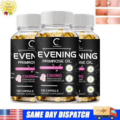 Evening Primrose Oil Capsules 1300MG &GLA -Anti-Aging,Whitening 2-360Capsules