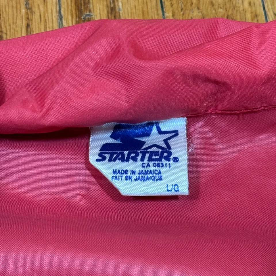 Calgary Stampeders CFL Vintage Red Starter Jacket Windbreaker Men's Large - Image 4 of 4