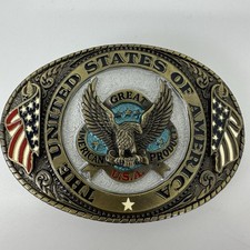 1986 United States of America 100 Pewter Belt Buckle-Great American Buckle Co