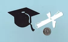 Graduation Cap  w/Diploma Die Cuts - Choose Your Colors Set of 3 or Set of 6