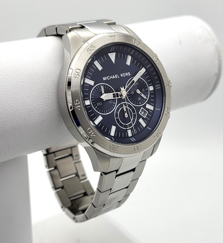 Michael Kors MK9107 Men's Grayson Blue Dial Chronograph Bracelet Watch 43mm