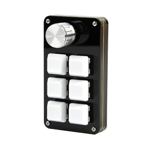 6 Keys Mini Keyboard with 1 Knob Customizable Gaming Video Editing Programming - Picture 7 of 8