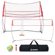 PATIASSY Volleyball Practice Net Station | 1 ft Wide by 11 ft High | Ball Return