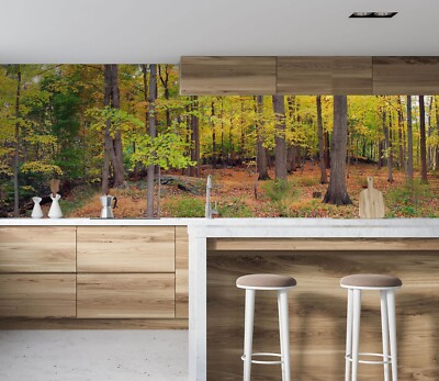 Autocollant Mural 3D Forêt Et Montagnes - Décor Repositionnable - Neuf