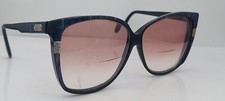 Vintage BerDel Black Blue Oval Sunglasses Italy FRAMES ONLY