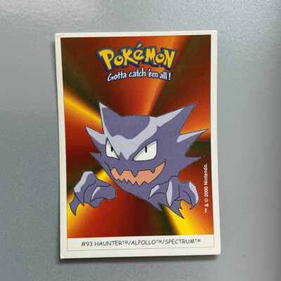 2000 Dunkin Boomer Pokemon Karten Sticker - # 93 Alpollo / Haunter (2)