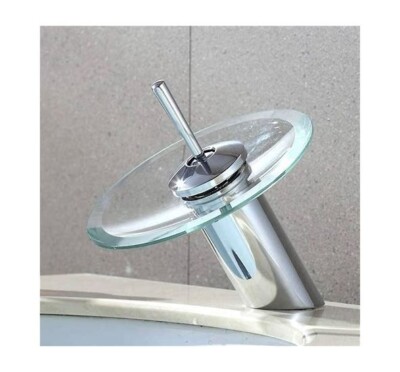 The Fresca Bath Single Handle Glass Waterfall Faucet