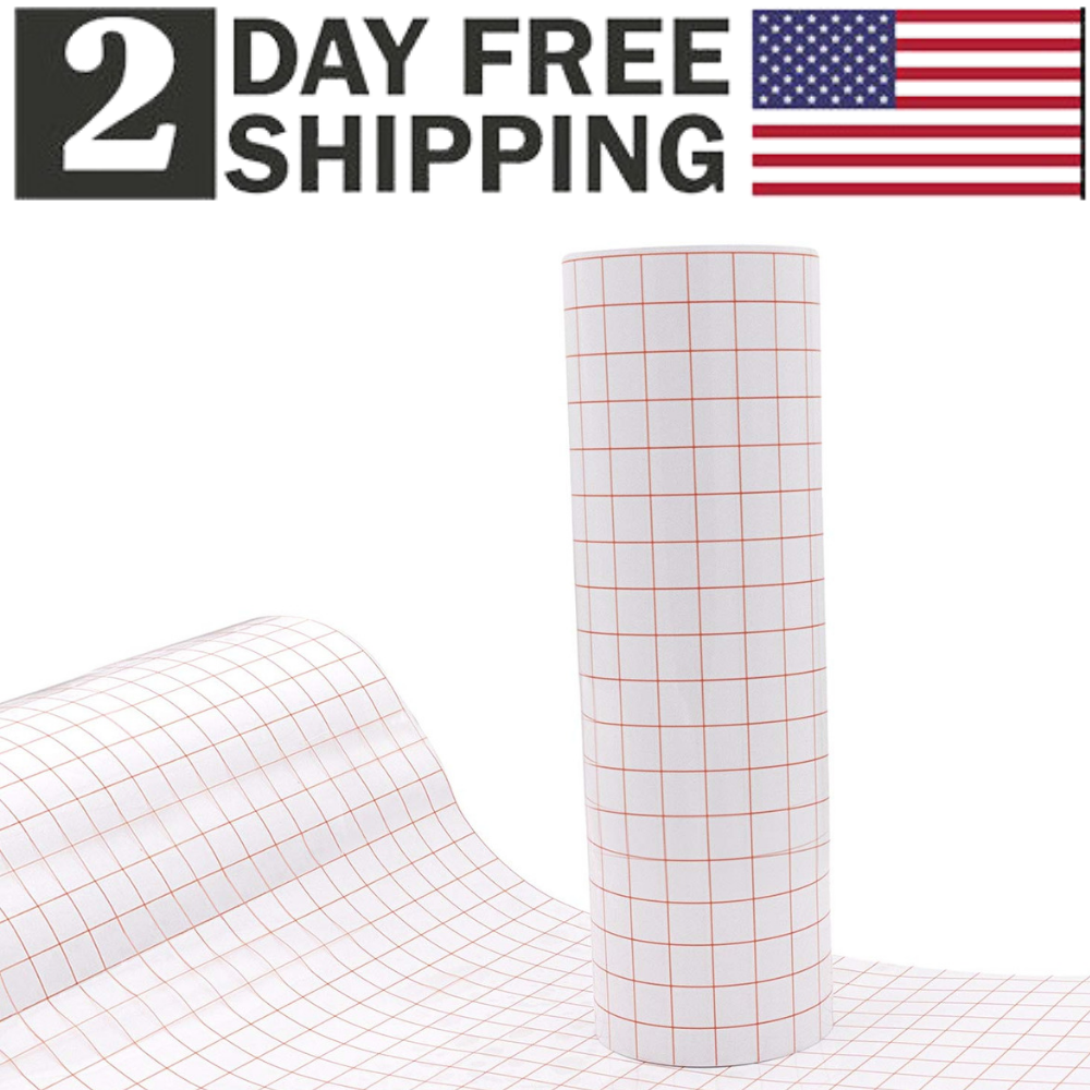 GIRAFVINYL Clear Transfer Tape With Red Line - 12" X 15FT Vinyl Application Paper For Decals & Stickers