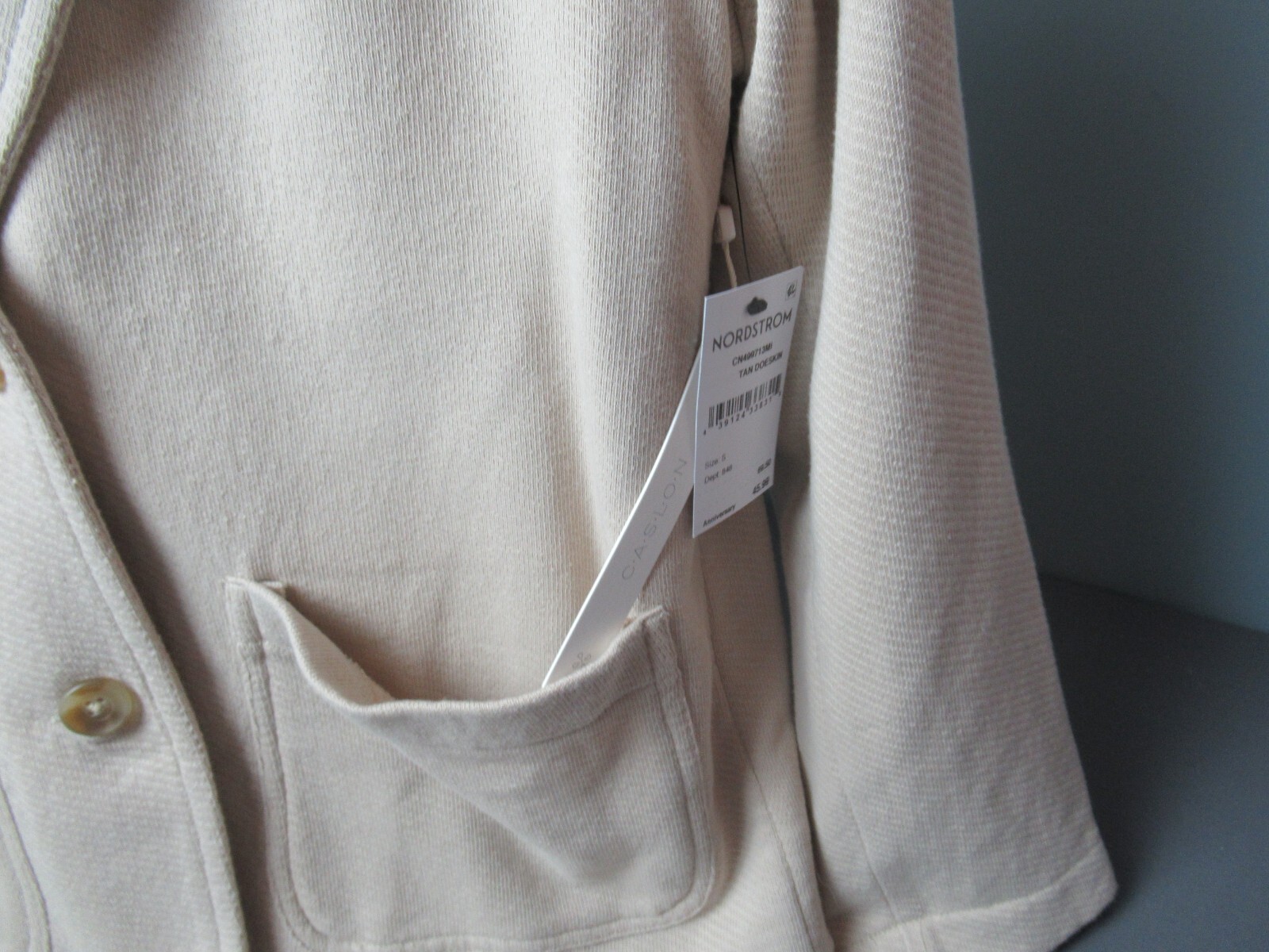 Caslow Unstructured Jacket - Size S - Tan - Cotto… - image 4