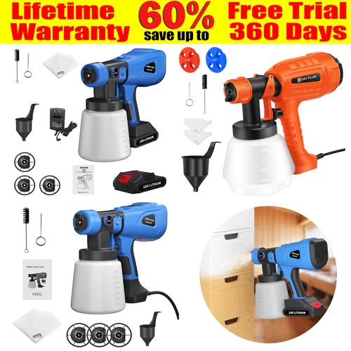 HVLP Electric Paint Sprayer Spray Gun Airless Home Garden Fence Wall