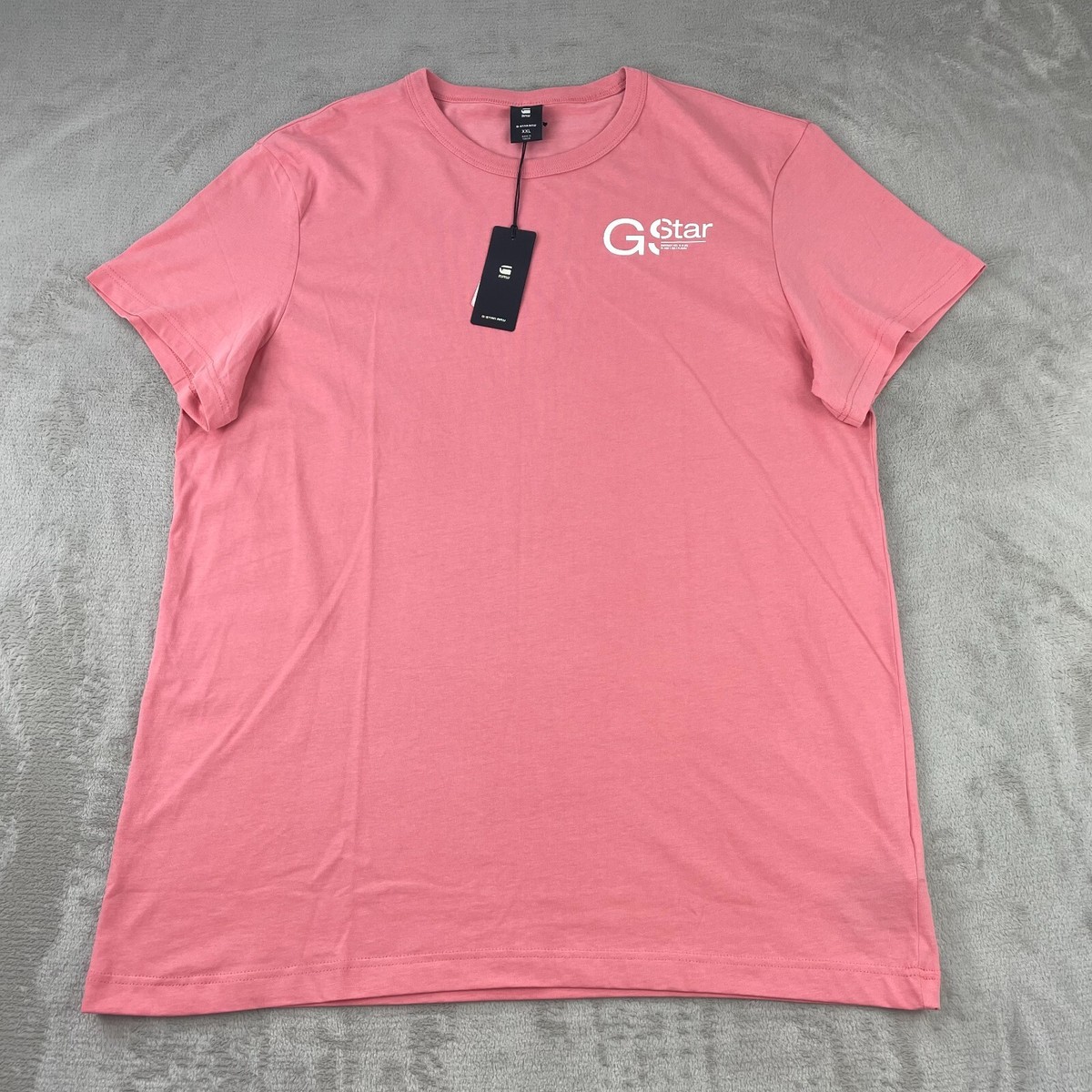 G-Star RAW T Shirt Men 2XL Cactus Pink Graphic Logo Print Short