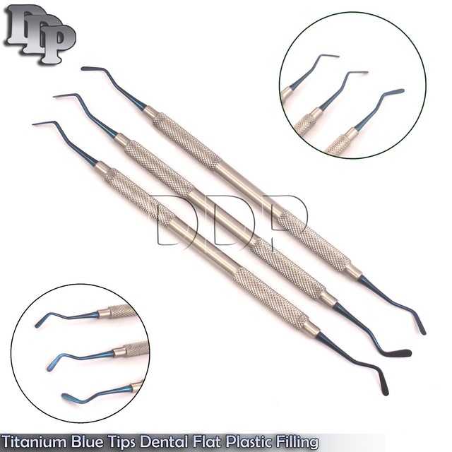 Titanium Blue Tips Dental Flat Plastic Filling Instrument Composite Restorative eBay