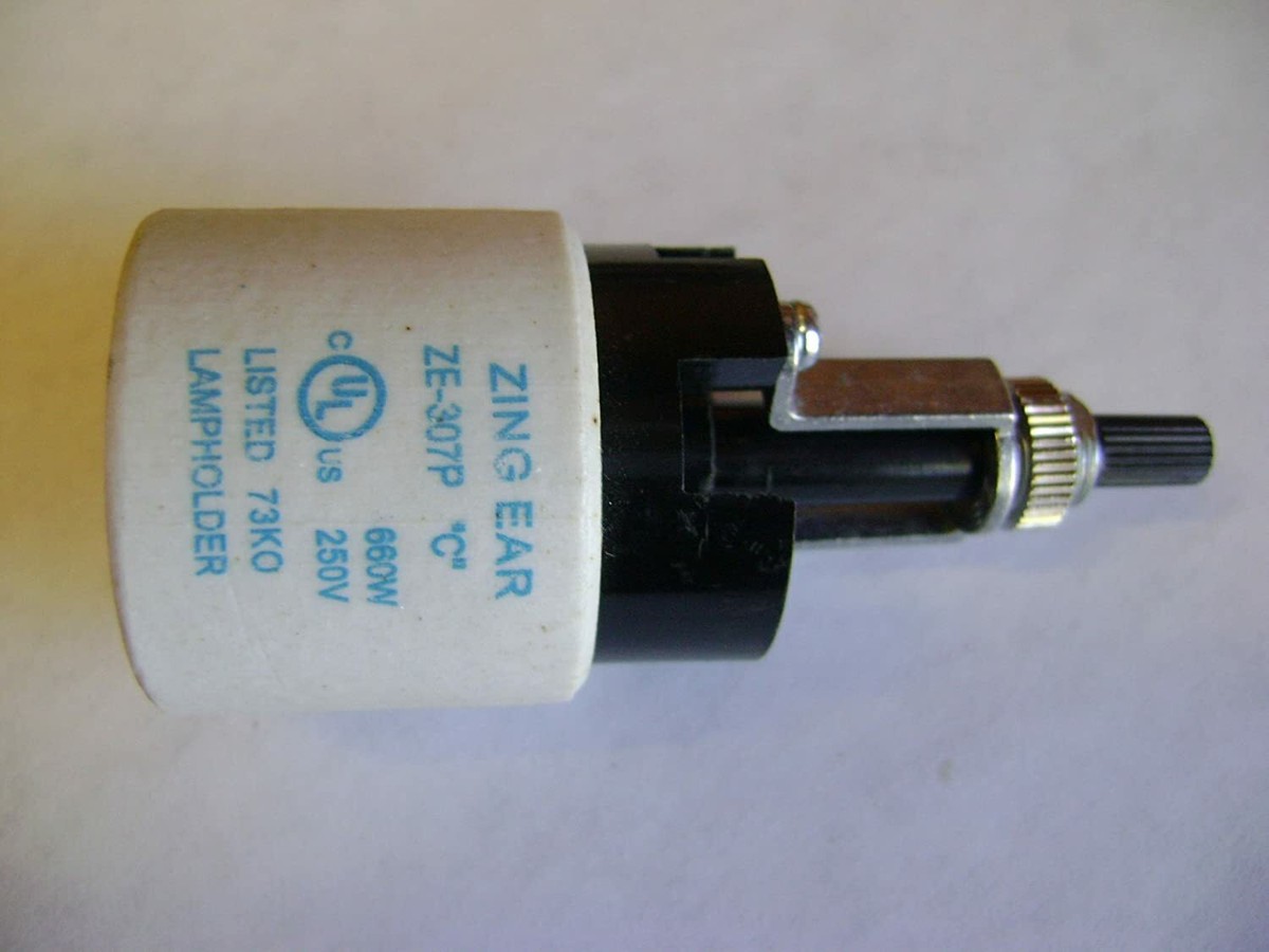ZING EAR ZE-307P CERAMIC LAMP HOLDER SOCKET ROTARY KNOB TURN