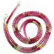 Natural Multi Sapphire Gems 5 to 6 mm Size Rondelle Beads Necklace 17.5"