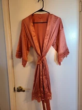 SIORO M Women's Satin Robe Lace Kimono Robes Short for Bridesmaid Wedding Party 