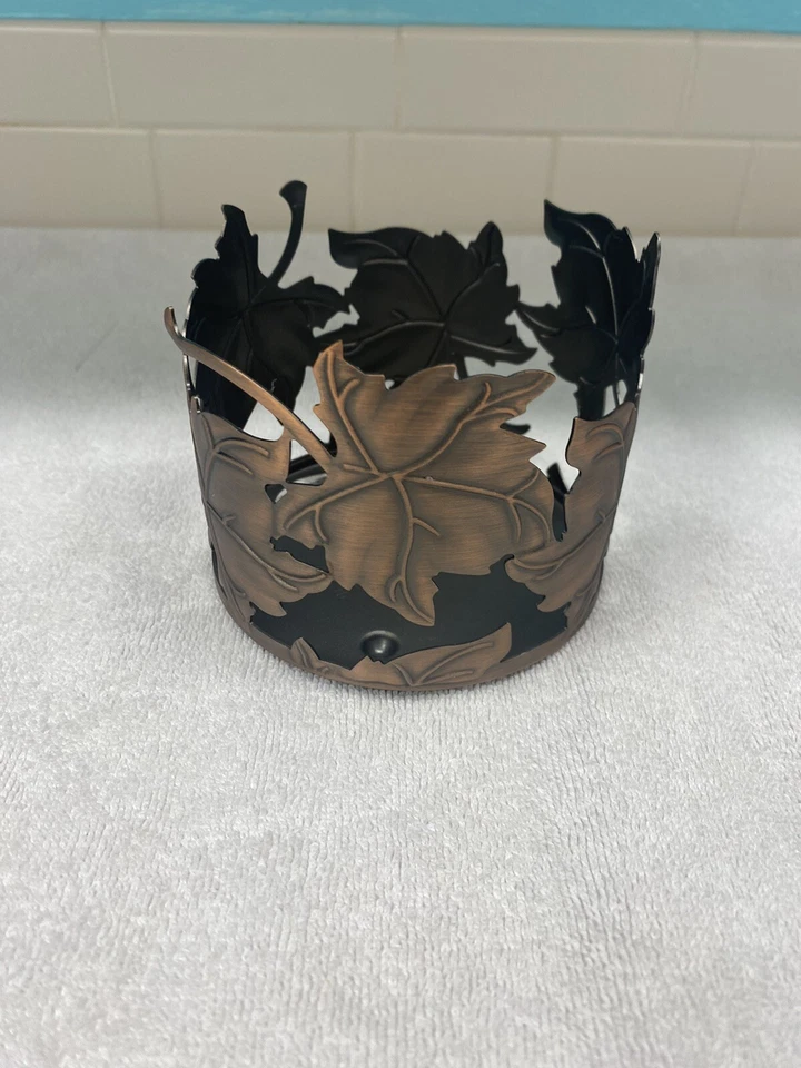 Candelabro Bath & Body Works hojas de otoño 3 mechas bronce metal cepillado RARO Foto 2 de 4