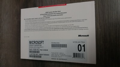 Microsoft win pro 7 SP1 64-bit dutch PK DSP OEI 611 DVD OEM system builder pack