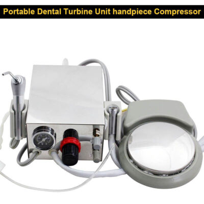 #ad 4 Holes Dental Turbine Unit Portable Handpiece Work Compressor amp; 3 Way Syringe $63.39