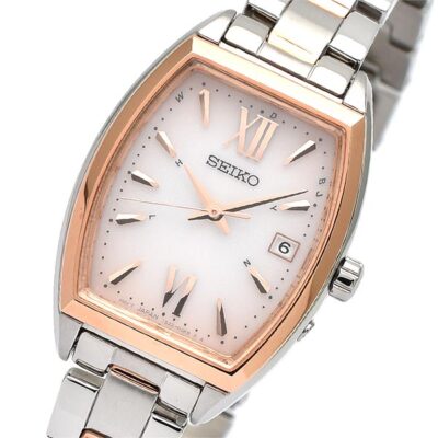 SEIKO Selection S Series SWFH126 Pink Solar Radio Tonneau Women