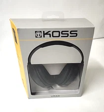 Koss UR10 On Ear Adjustable Stereo Headphones, Silver/Black, New Sealed