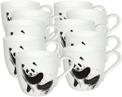 10er SET KÖNITZ 1120572617 Becher AMAZING ANIMALS - PANDA - 425 ml aus Bone C...