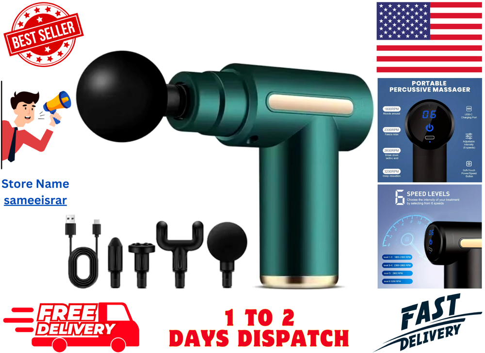 6-Speed Percussion Massage Gun for Deep Tissue Muscle Relaxation