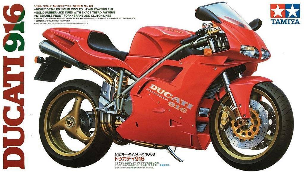 Tamiya 14068 Ducati 916 Bike Scale 1/12 Hobby Plastic Kit NEW