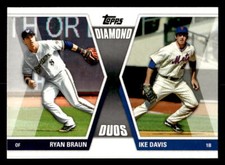 2011 Topps #DD-BD Ryan Braun / Ike Davis Diamond Duos card