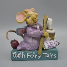 Vintage Tooth Holder Keeper Fairy Mouse Book Brush Paste Figure Kurt S. Adler 3"