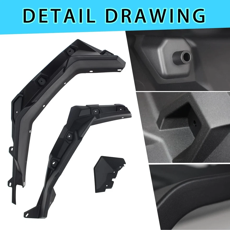 Front & Rear Extended Fender Flares for 2018-2024 Can-Am Maverick Trail 800 1000 - Изображение 3 из 4